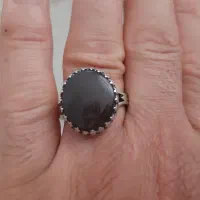 انگشتر ستاره سلیمان سنگ عقیق رکاب نقره