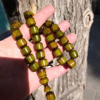 تسبیح کهربا سبز یشمی سایز۱۵ترکیه
