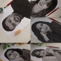 نقاشی چهره سیاه‌قلم