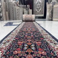 کنارفرشی سرمه‌ای گل‌دار ۷۰۰ شانه