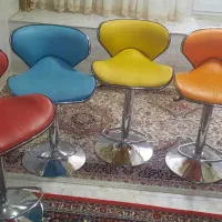 فروش ۴ عدد صندلی چرم .جک دار .چرم و چرخان