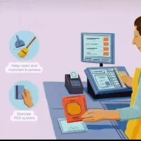 خانم جوان و اراسته جهت صندوق داری و منشی  فست فود
