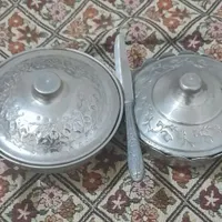 دو عدد قندان مس روکش نقره