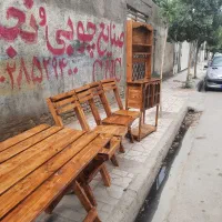 میز و صندلی نهار خوری تاشو چوبی