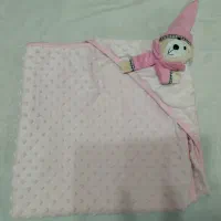 پتو نوزادی دورپیچ حبابدار مخمل دخترانه