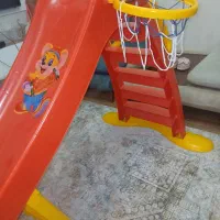 سرسره پنج پله محافظ دار با تور بسکتبال