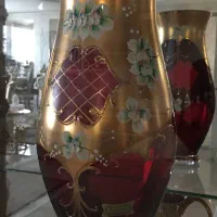 یک جفت گلدان حک اگرمن کف ظرف و پارچ ولیوان اگرمن