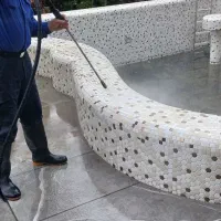 شستشوی استخر، محوطه ،ایرانت ، نما با دستگاه