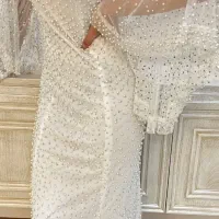 لباس مجلسی ماکسی زیبا فول نگین و مروارید