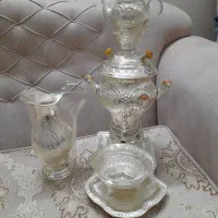 سماور مسی با روکش آب نقره برقی
