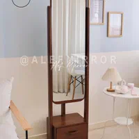 آینه قدی و رگال چوبی الف مدل نفیس