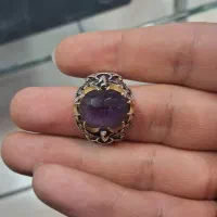 انگشتر سنگ امتیست دست ساز نقره