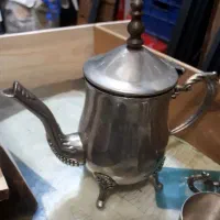 سرویس قهوه خوری ( فلزی ) عتیقه تک تک تک