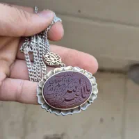 مدال اویز ب همراه زنجیر نقره کار دست