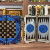 سه طرح تخته نرد و شطرنج خاتم کاری اصلی لبه دالبری