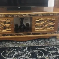میز تلویزیون طلایی باپتیه قهوه ای