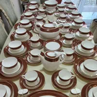 سرویس غذاخوری آلمانی  146 پارچه زرشکی آکبند جهیزیه