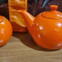 قندان قوری نارنجی سرامیکی