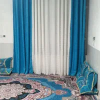 پرده آبی فیروزه ای