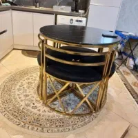 میز غذاخوری استیل ناهار خوری فلزی ۴ نفره