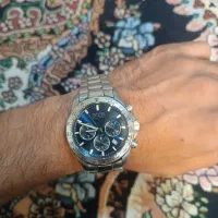 ساعت اصلی مدلHugo Boss Hero نقره ای صحفه بی کاربنی