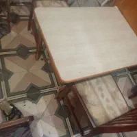 میز تاشو دو نفره و دو صندلی