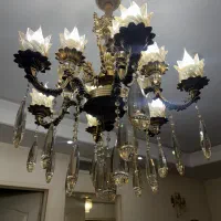 لوستر برنجی ۶شاخه با دیوارکوب