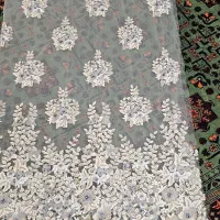 پارچه حریر  گلدوزی مرواریدی
