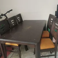 میز و صندلی ۶ نفره چوبی