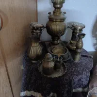 سماور زغالی با تمام وسایل همه برنج هستن