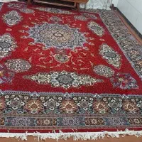 ۳ تخته فرش ۱۲ متری کاشان در حد نو،یک جفت پشتی نو