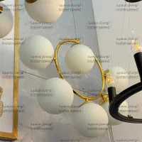 لوستر اشپزخانه اتاق خواب مدرن حبابی طلایی شش شعله