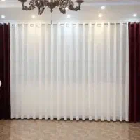 پرده پتینه تور و حریر مینی مال پلیسه و پانچ