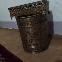 سطل زباله و جا دستمال کاغذی  برنجی