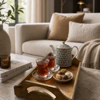 سینی چوبی دسته اریب