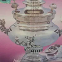 سماور گازی برند اصل ملیکا آکبند قلم کاری کمر باریک