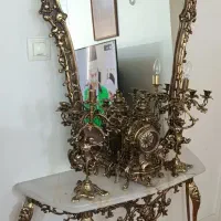 آینه شمعدان برنجی(برنز) فوق سنگین قدمت 30 سال
