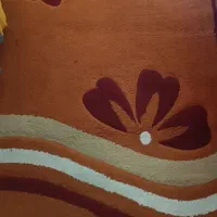 فرش فانتزی طرح گل و قالیچه چهار خانه کناره