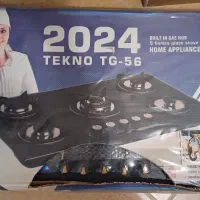 اجاق گاز رومیزی ۵ شعله تکنو TG-56 شیشه‌ای پلمب