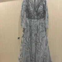 پیراهن مجلسی نقره ای