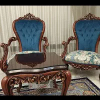 مبل استیل سلطنتی. ۷ نفره. با میز ناهارخوری ۸ نفره