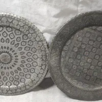 سینی یا دیوارکوب مسی قلمکاری قدیمی آنتیک سالم