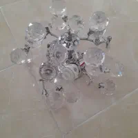 لوستر کریستالی ۲ شعله با لامپ