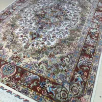 جفت ۶متر فرش دستباف طرح تبریز نوینفرمرینوس ابریشم