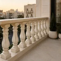نرده سنگی / حفاظ تراس سنگ پرسی / سرستون ستون