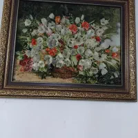 تابلوفرش دستباف گل ابریشم چله پنبه