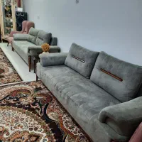 مبل هشت نفره چرم پارچه