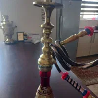 قلیان قدیمی سنگین با شیلنگ چرمی خوب ۳۵۰۰