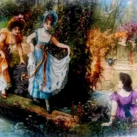 تابلو فرش گردش در قصر