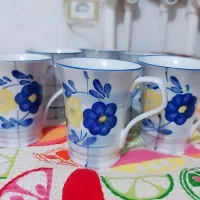 فنجان چای چینی قدیمی گل ابی